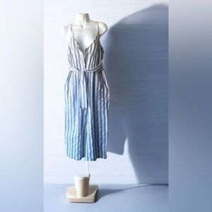 White and Blue Sleeveless jumpsuit with Spaghetti Straps